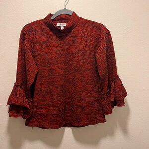 Roommates Long Sleeve Top With Ruffled Sleeves Size M